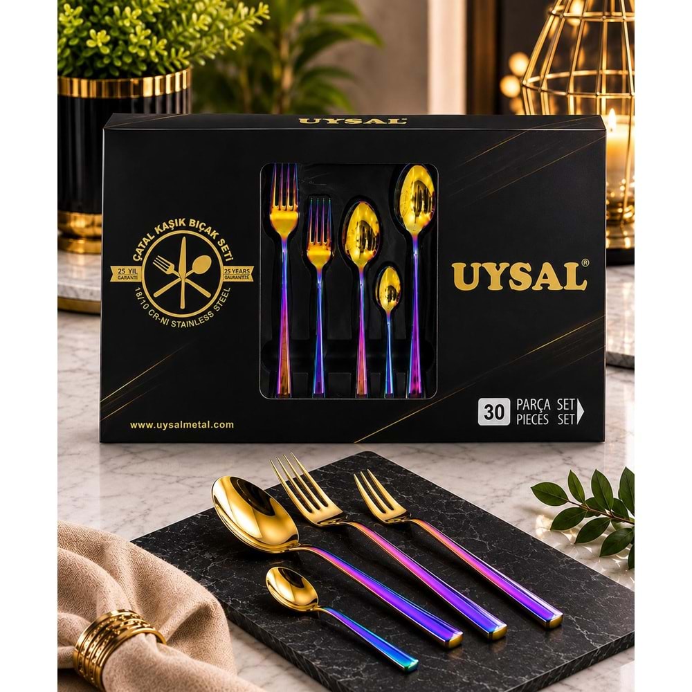 UYSAL JANJAN 30PRC KAŞIK ÇATAL SET *10