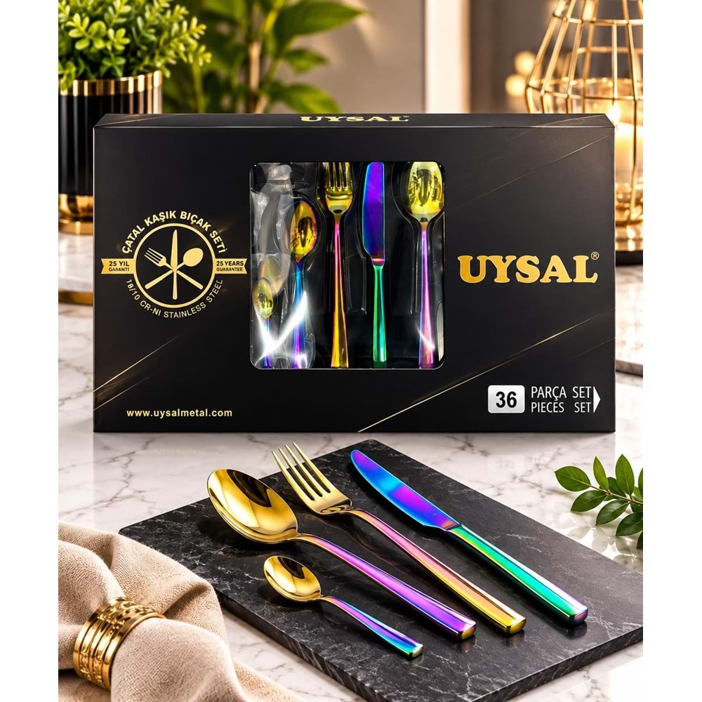 UYSAL JANJAN 36PRC KAŞIK ÇATAL SET *10