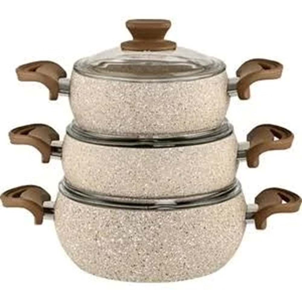 TOGO GRANİT ALYA 3LÜ GÜVEÇ TENCERE SETİ