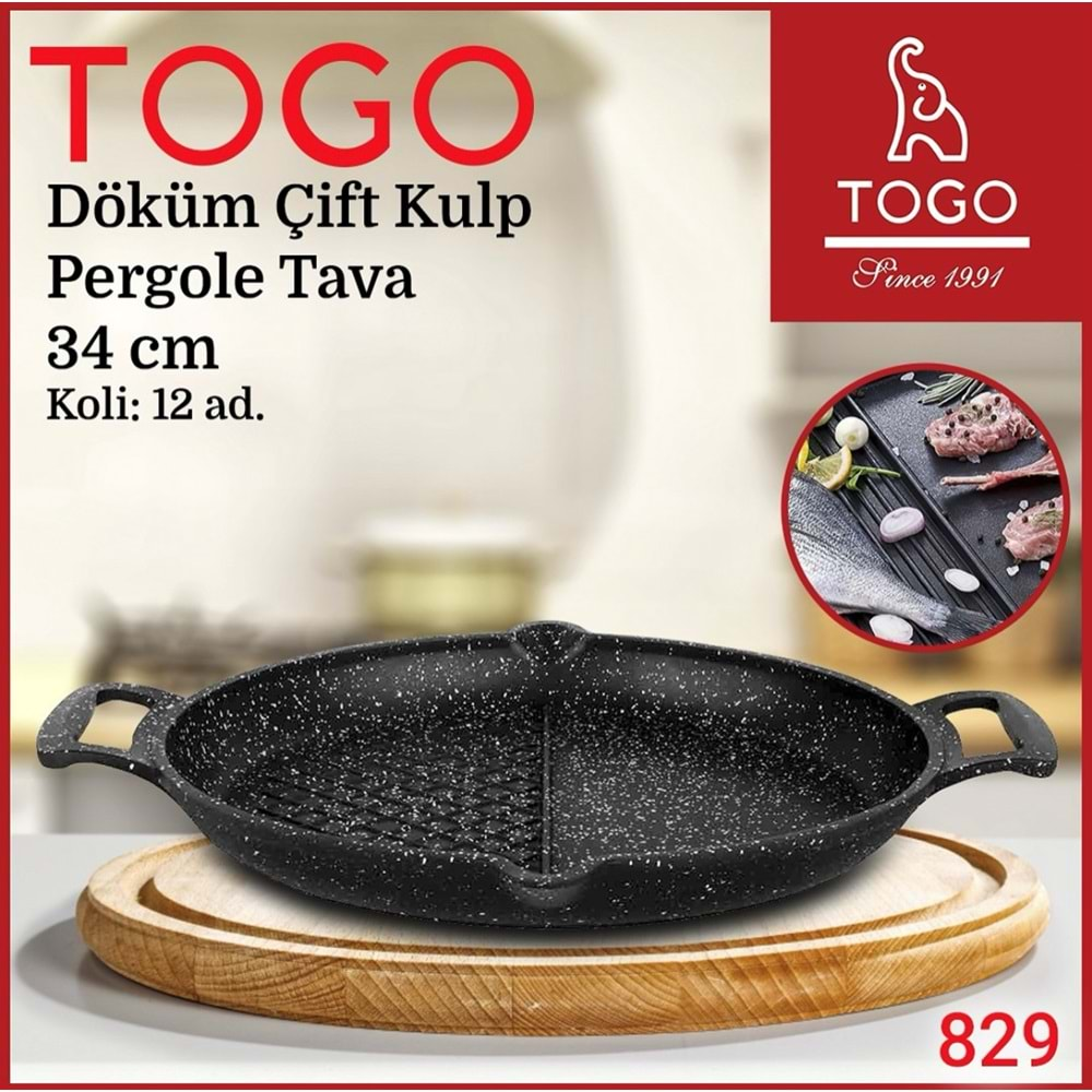 TOGO 34CM ÇİFT KULP BÖLMELİ PERGOLE TAVA *