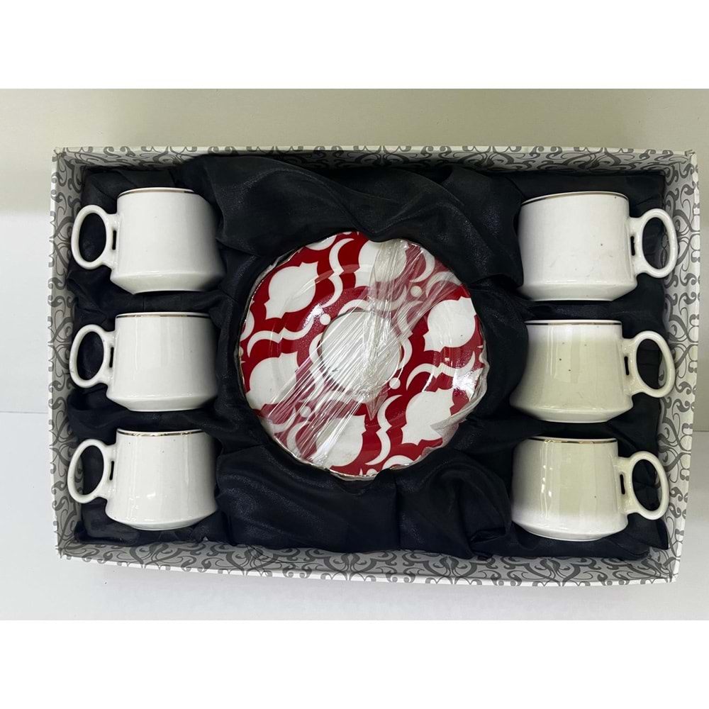 TEKBİR LAA43 KIRMIZI 6LI FİNCAN TAKIMI