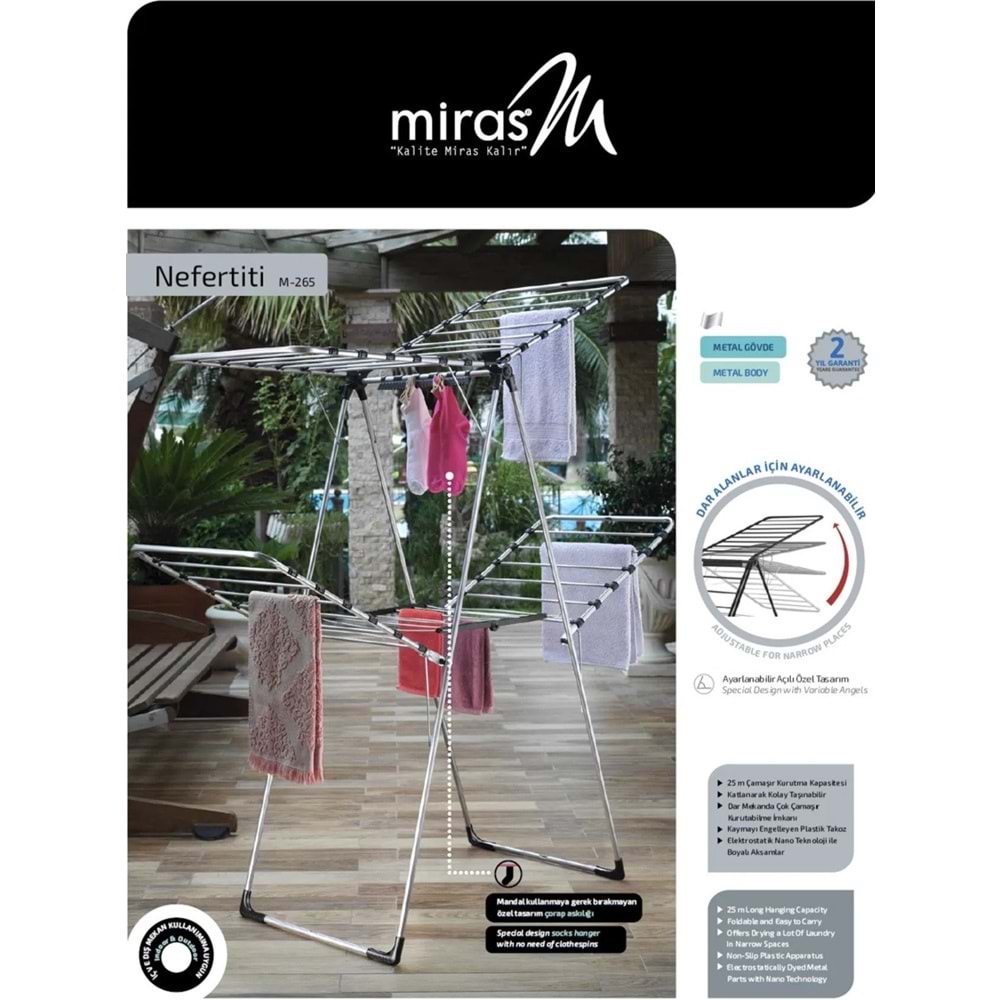 MİRAS NEFERTİTİ 2 KATLI KURUTMALIK KALIN BORULU*5