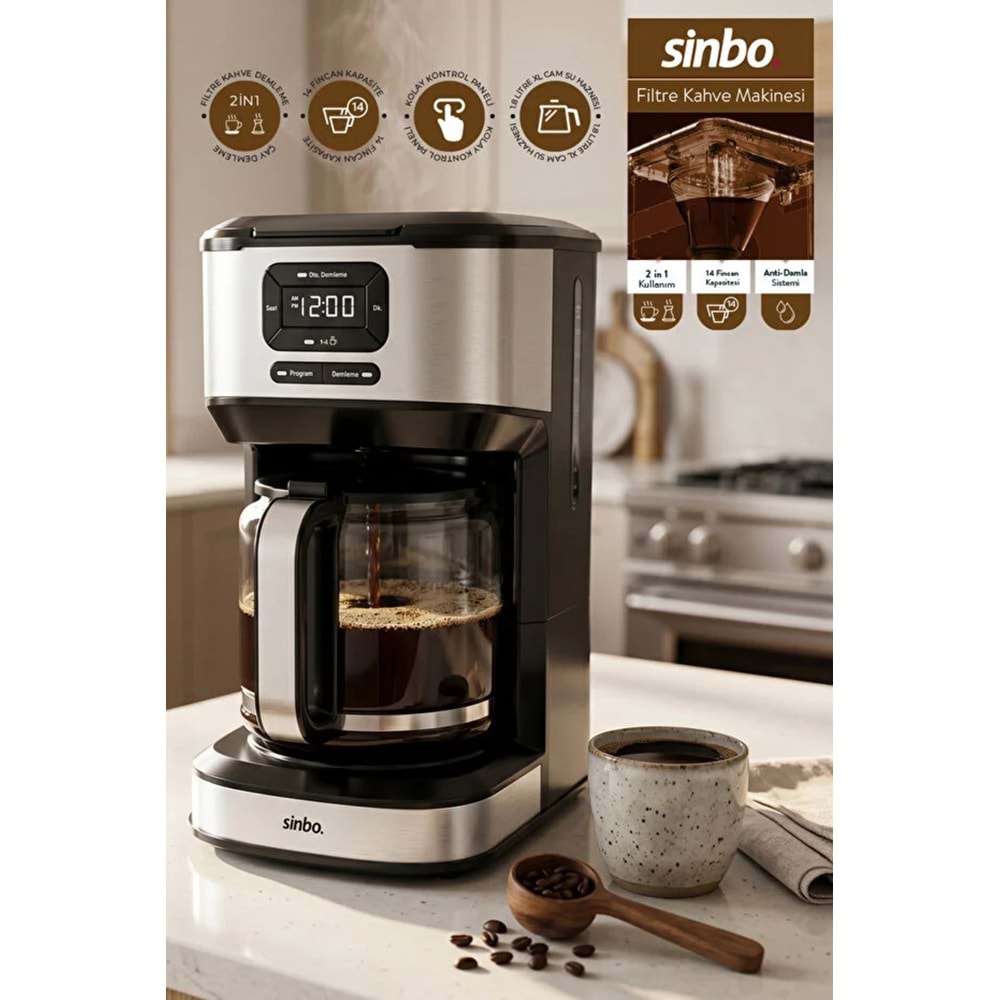 SİNBO SCM-9042 ANALOG FİLTRE KAHVE MAKİNESİ*2