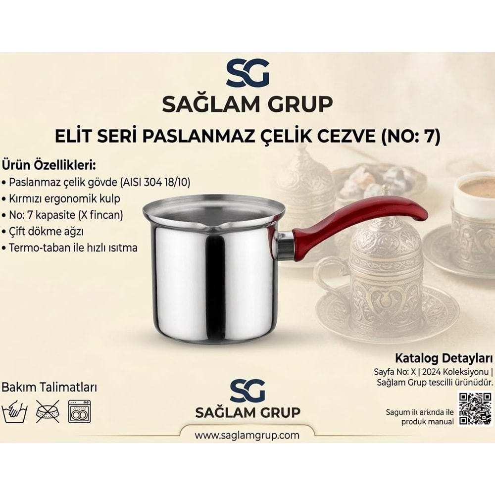 SAĞLAM GRUP 7NO ÇELİK CEZVE*100