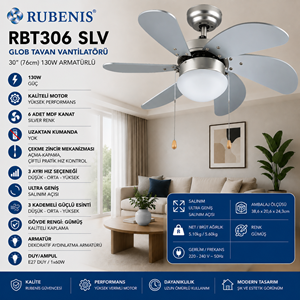 RUBENIS 306 TAVAN TİPİ GLOB VANTİLATÖR 130W