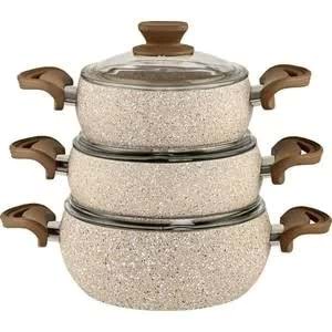 TOGO GRANİT ALYA 3LÜ GÜVEÇ TENCERE SETİ