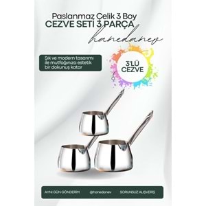 TOGO 304 KALİTE 3LÜ CEZVE SETİ ASKISIZ