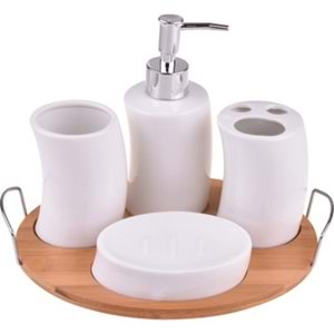 BAMBUM B0805 ADALİS 5 PRÇ PORSELEN BANYO SETİ*12