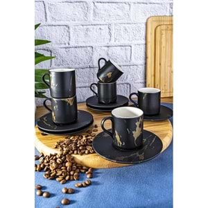 BAMBUM FİGURE 6LI FİNCAN TAKIMI SİYAH*12