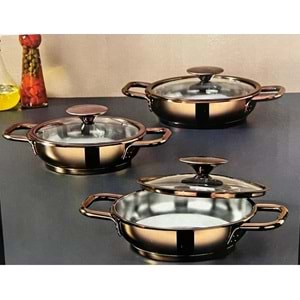 BONERA LALE 3LÜ OMLET SET GOLD KAPLAMA*4
