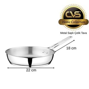 CVS 304 ELİT PLATİN KULP 22 CM ÇELİK TAVA*8