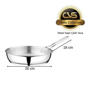 CVS 304 ELİT PLATİN KULP 26 CM ÇELİK TAVA*8