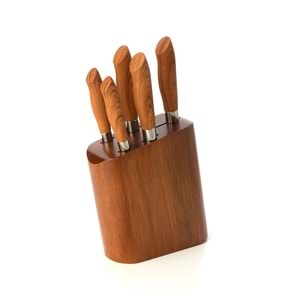 CVS KOYU BÜYÜK AHŞAP EĞRİ TAKOZLU BIÇAK 6PRC