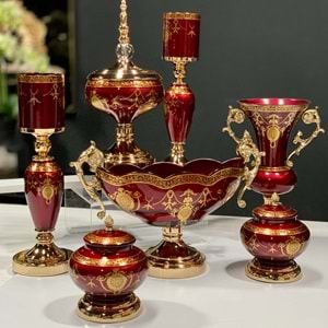 LÜX DESENLİ CAM 7Lİ SALON TAKIMI