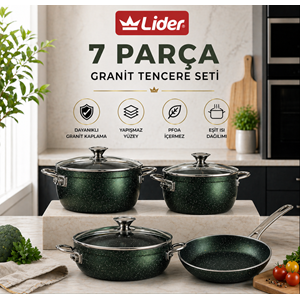 LİDER ELİF GÜVEÇ 7PRÇ GRANİT TENCERE SETİ
