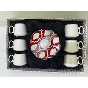 TEKBİR LAA43 KIRMIZI 6LI FİNCAN TAKIMI