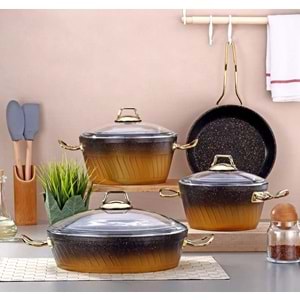 BONERA MİLANA 7PRÇ GRANİT SET METAL ÖZEL SERİ