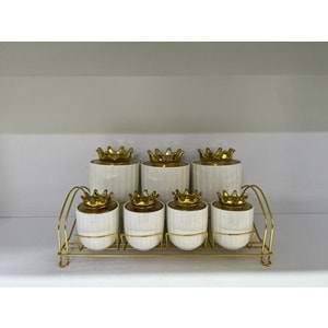 TEKBİR 7PRC PORSELEN BAHARAT TAKIMI TAÇLI