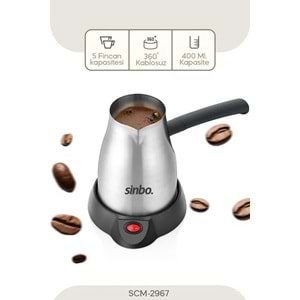 SİNBO SCM-2967 ELEKTRİKLİ ÇELİK CEZVE*8
