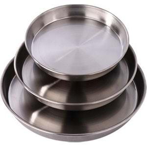 ÜZÜM ÇELİK 3LÜ TEPSİ SETİ KUTULU