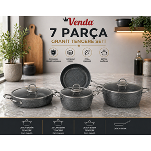 VENDA LÜX 7PRÇ GRANİT TENCERE SETİ
