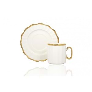 BUENOS YK211-2GL BEYAZ ALTINLI KAHVE FİNCANI *12