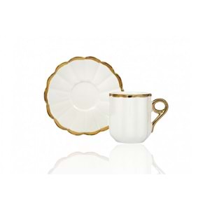 BUENOS YK211-7GL BEYAZ ALTINLI KAHVE FİNCANI *12