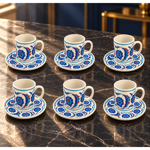 TULU PORSELEN SAHRA 0377 DESENLİ FİNCAN TAKIMI