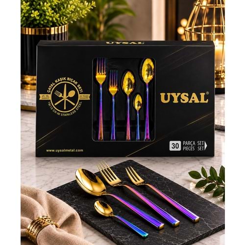 UYSAL JANJAN 30PRC KAŞIK ÇATAL SET *10