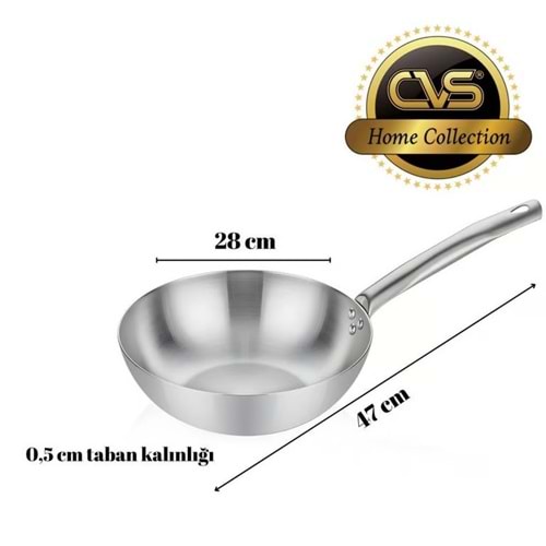 CVS 304 AMETİST 28CM ÇELİK WOK TAVA*8
