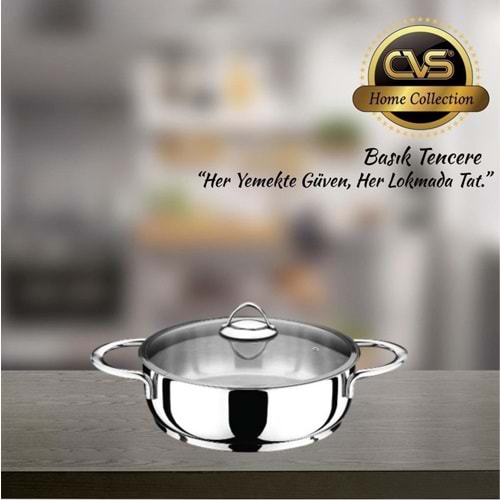 CVS 304 ÇELİK 22 CM BASIK TENCERE*6