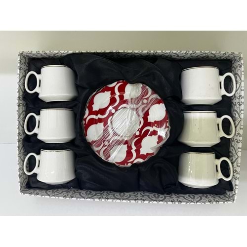 TEKBİR LAA43 KIRMIZI 6LI FİNCAN TAKIMI