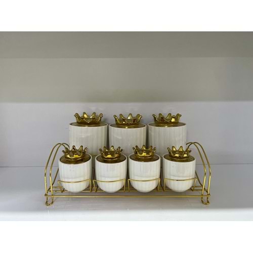 TEKBİR 7PRC PORSELEN BAHARAT TAKIMI TAÇLI