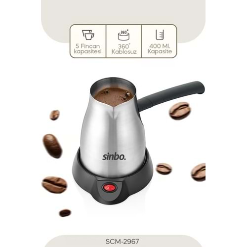 SİNBO SCM-2967 ELEKTRİKLİ ÇELİK CEZVE*8