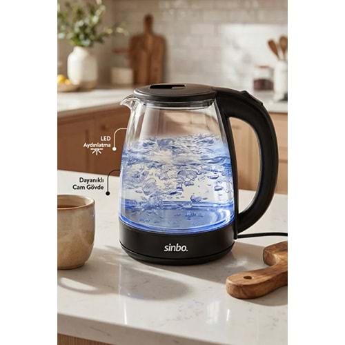 SİNBO SK-8043 CAM KETTLE*4