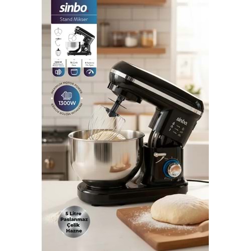 SİNBO SMX-2770 5LT STAND MİKSER SİYAH
