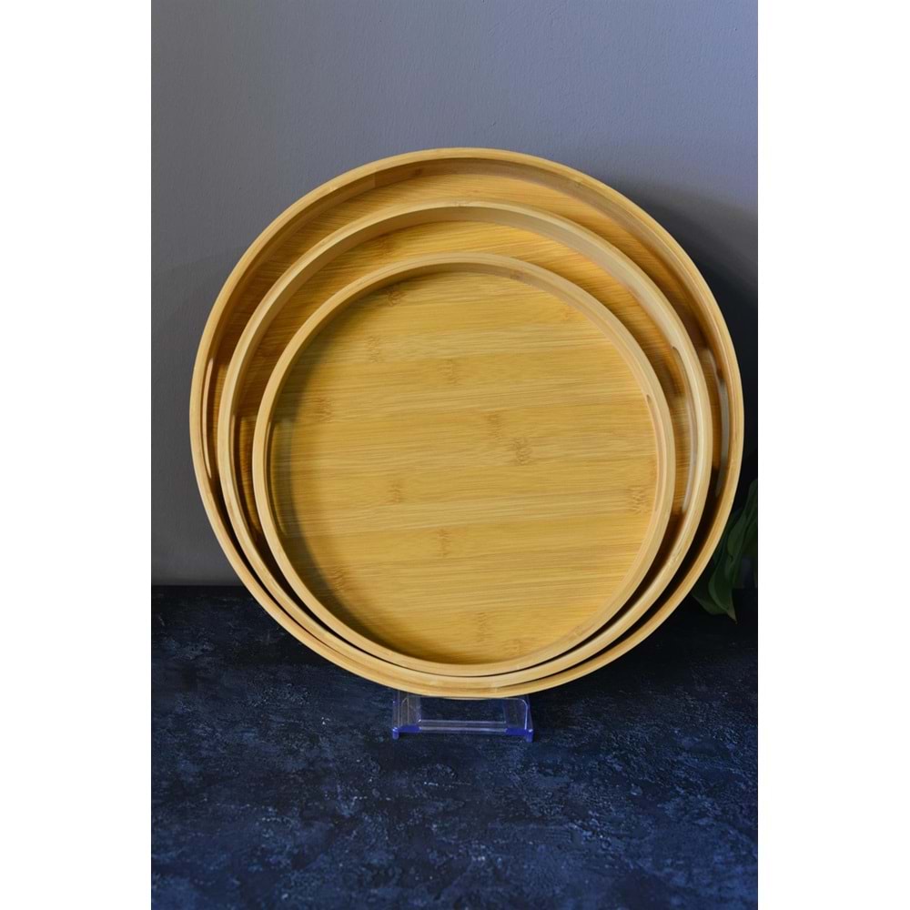 TOGO OVAL 3LÜ BERLİN BAMBU TEPSİ SETİ *12