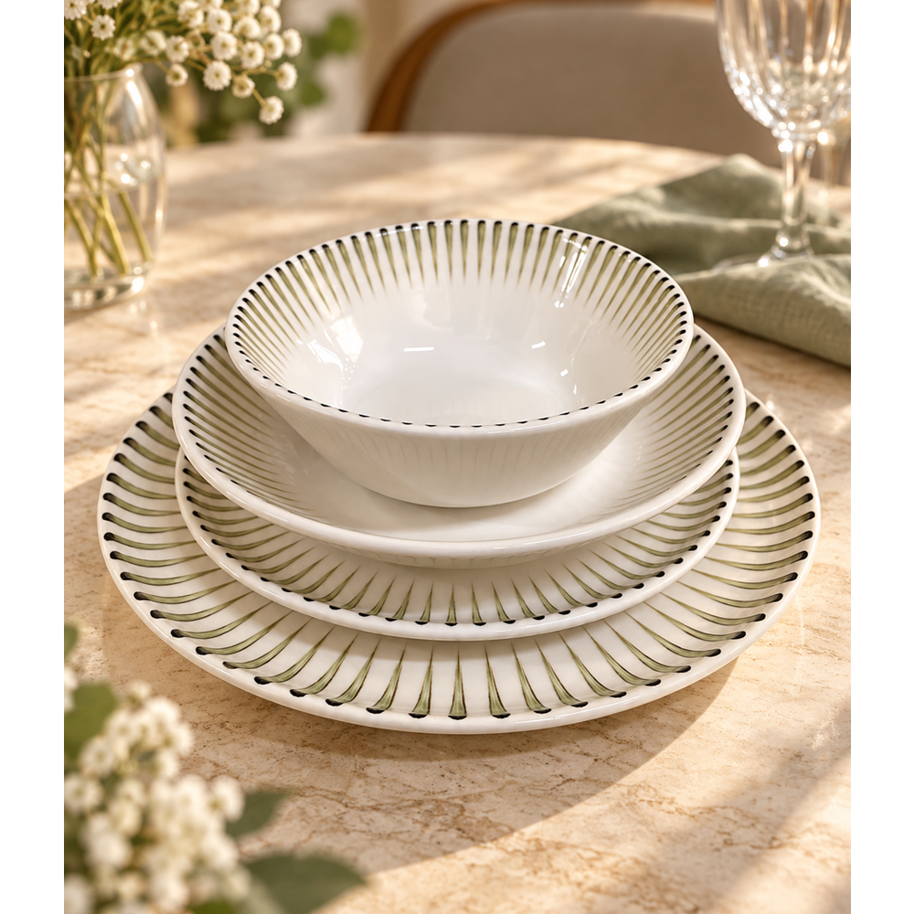 TULU PORSELEN 88257 BLOOM HALO DESENLİ 24PRÇ YEMEK TAKIMI