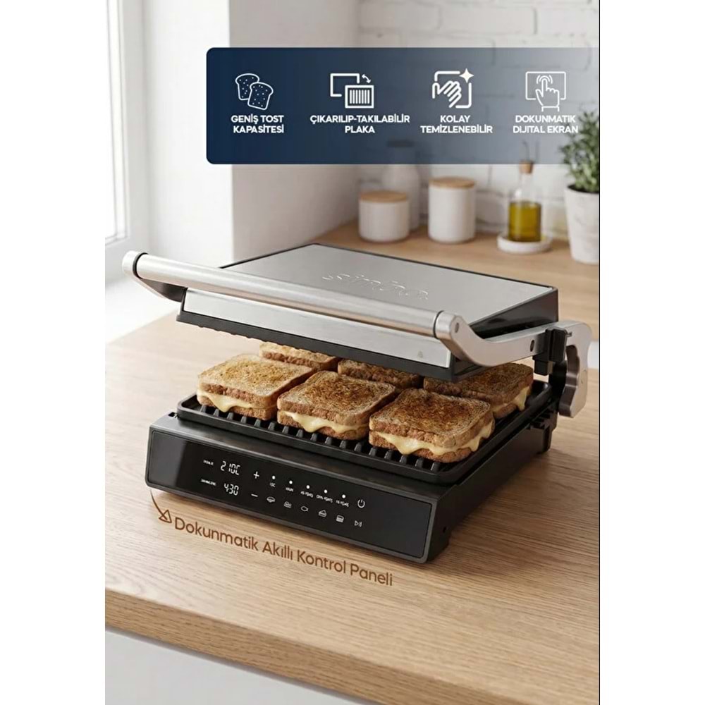 SİNBO SSM-2596 DİJİTAL DÖKÜM TOST MAKİNESİ*2