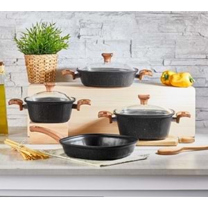 REMETTA GRANİT GİA 7 PRÇ KARE TENCERE SETİ