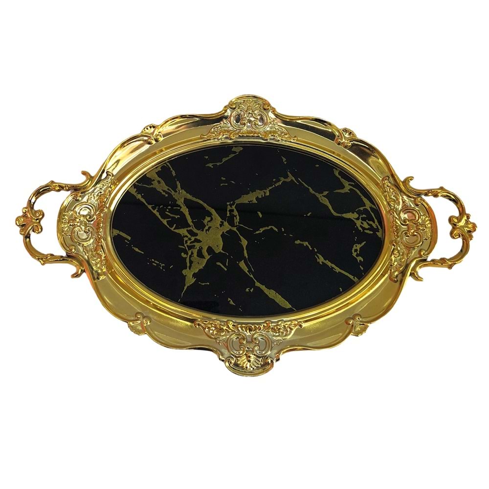 DEKORLU LÜX CAM ÇAY TEPSİ *12