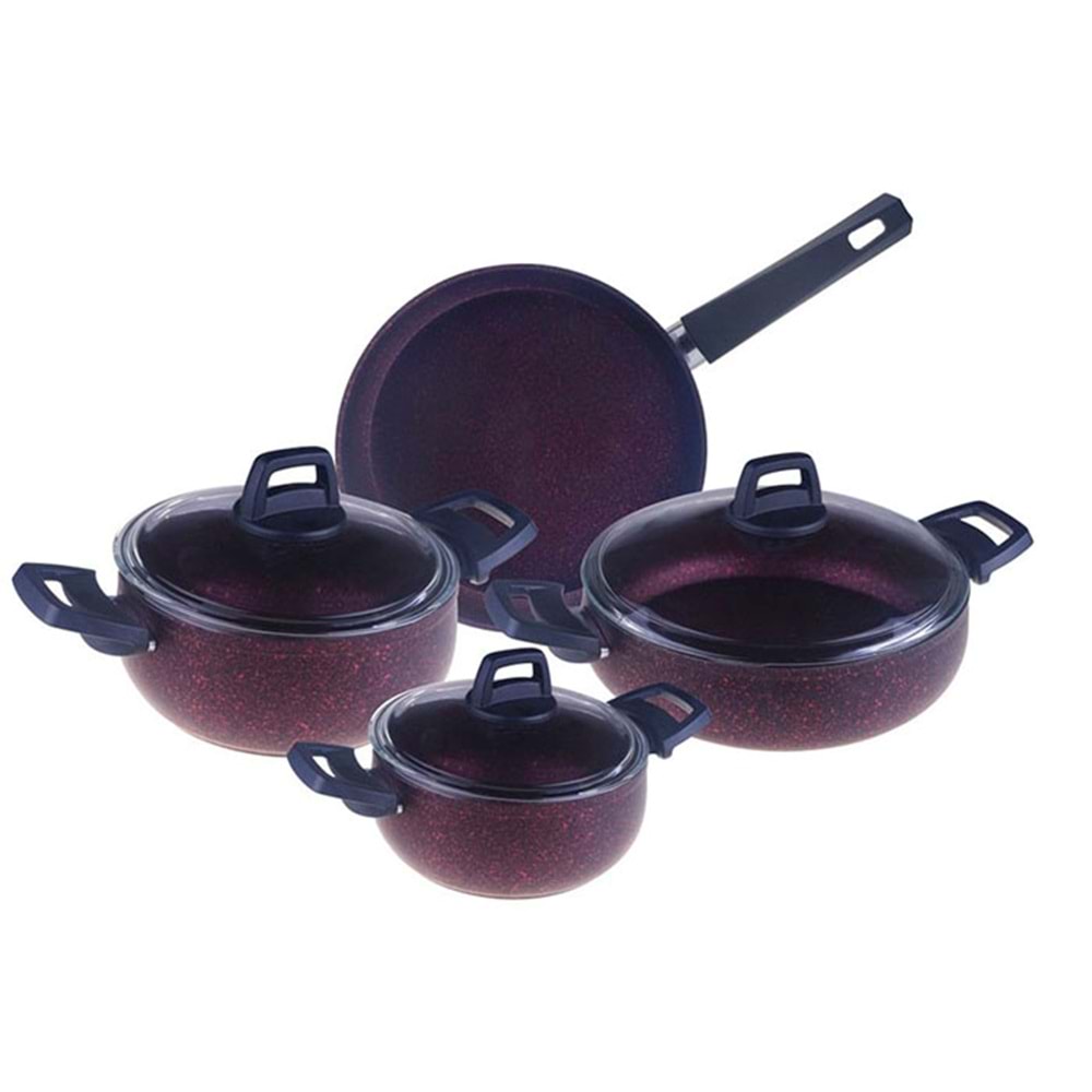 TAŞEV SCARLETT 7 PRÇ GRANİT TENCERE SETİ